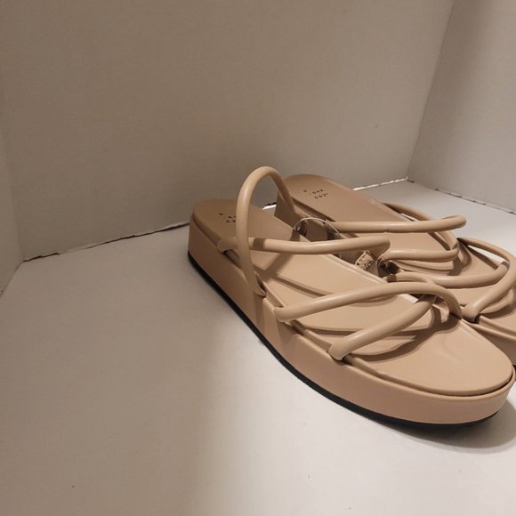 A New Day Women's Wedge Slip on Sandals Size 11 Chestnut Brown/Tan - Picture 3 of 3